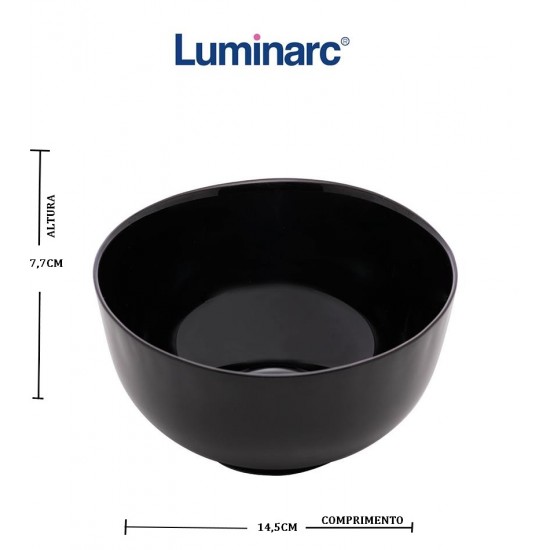 Bowl 14,5cm por 7,7cm De Vidro Opalino Diwali Black